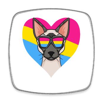 Pansexuell Katze Siamkatze Herz Geschenk - Viereckiger Kühlschrankmagnet - Weiß - Vorne