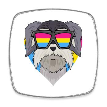 Pansexuell Hund Schnauzer Herz Geschenk - Viereckiger Kühlschrankmagnet - Weiß - Vorne