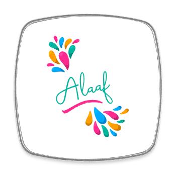 Alaaf - Viereckiger Kühlschrankmagnet - Weiß - Vorne