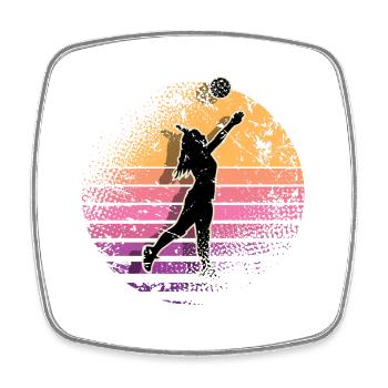 Volley-ball - Magnet carré - blanc - Devant