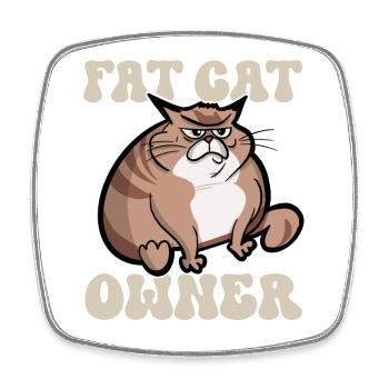 Propriétaire de gros chat - Magnet carré - blanc - Devant