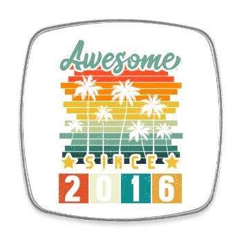 2016 Anniversaire Né Année de naissance millésime - Magnet carré - blanc - Devant