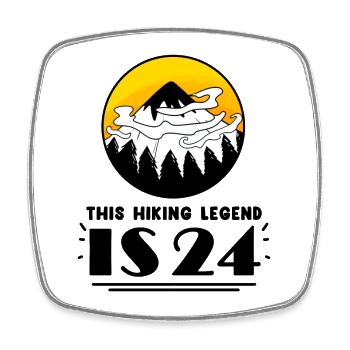 24. Geburtstag Berge 24 Jahre alt Berg Wandern - Viereckiger Kühlschrankmagnet - Weiß - Vorne