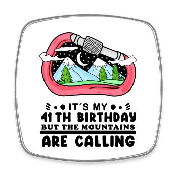 41. Geburtstag Berge 41 Jahre alt Vater - Viereckiger Kühlschrankmagnet - Weiß - Vorne