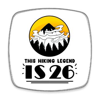 26. Geburtstag Berge 26 Jahre alt Berg Wandern - Viereckiger Kühlschrankmagnet - Weiß - Vorne