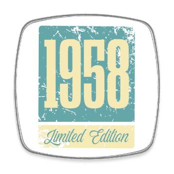 1958 Anniversaire de naissance Année de naissance - Magnet carré - blanc - Devant