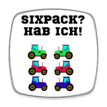 trecker sixpack kinder traktor - Viereckiger Kühlschrankmagnet - Weiß - Vorne