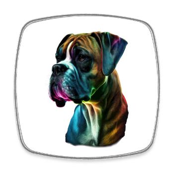 Boxer Dog Colorful - Square fridge magnet - white - Front