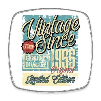 1955 Anniversaire vintage rétro légende - Magnet carré - blanc - Devant
