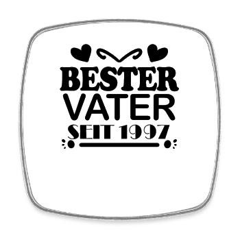 Bester Vater seit 1997 - Vatertag Geschenk - Viereckiger Kühlschrankmagnet - Weiß - Vorne