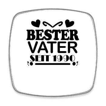 Bester Vater seit 1990 - Vatertag Geschenk - Viereckiger Kühlschrankmagnet - Weiß - Vorne