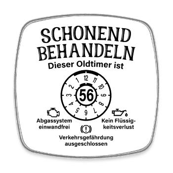 56. Geburtstag Schonend Behandeln Oldtimer Ist 56 - Viereckiger Kühlschrankmagnet - Weiß - Vorne