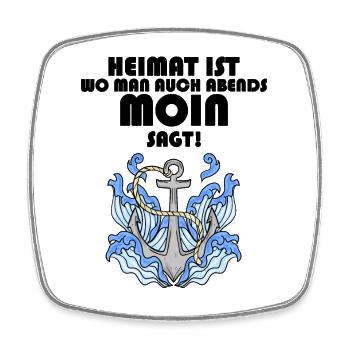 Nordsee Plattdeutsch Spruch Moin - Viereckiger Kühlschrankmagnet - Weiß - Vorne