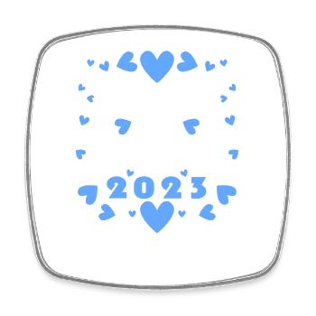 Bébé 2023 - Naissance Enceinte 2023 Grossesse - Magnet carré - blanc - Devant