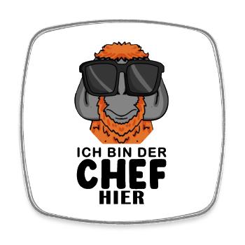 Cool Affe Chef Spruch Sonnenbrille - Viereckiger Kühlschrankmagnet - Weiß - Vorne