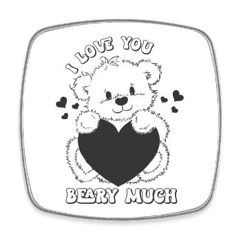 I love you bearish very retro-valentines - Square fridge magnet - white - Front