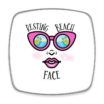 Resting Beach Face - Beach Lovers - Square fridge magnet - white - Front