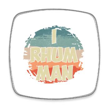 I rhum man - Magnet carré - blanc - Devant