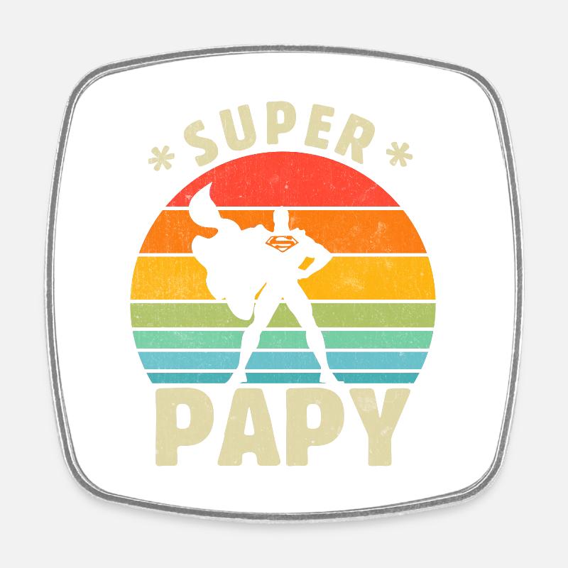 Super Grandpa - Square fridge magnet - white