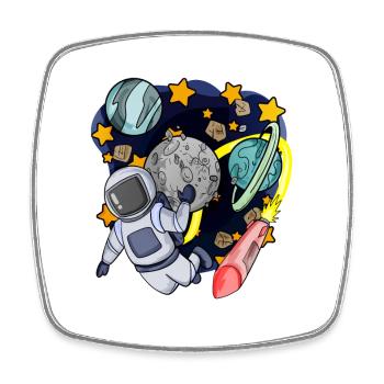 Astronaut in space - Square fridge magnet - white - Front