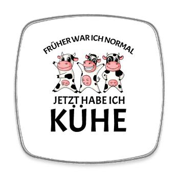 Kuh Kühe Rind - Viereckiger Kühlschrankmagnet - Weiß - Vorne
