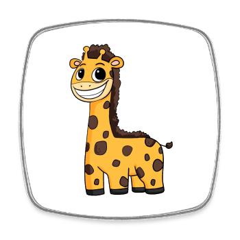 Girafe Enfants Motif Mignon - Magnet carré - blanc - Devant