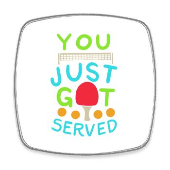Table tennis joke - Square fridge magnet - white - Front