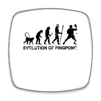 Évolution du pingpong - Magnet carré - blanc - Devant