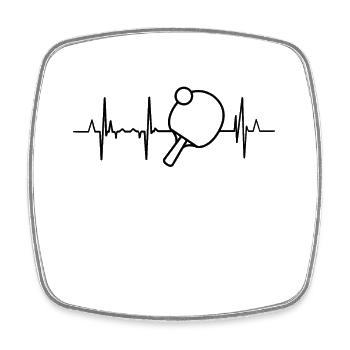 Table tennis heart line - Square fridge magnet - white - Front