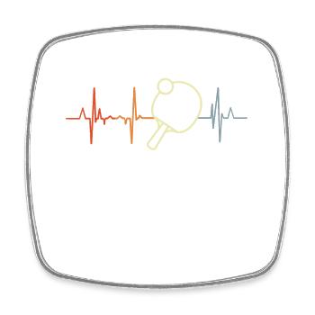 Table tennis player heartbeat - Square fridge magnet - white - Front