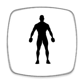 Fitness - Square fridge magnet - white - Front