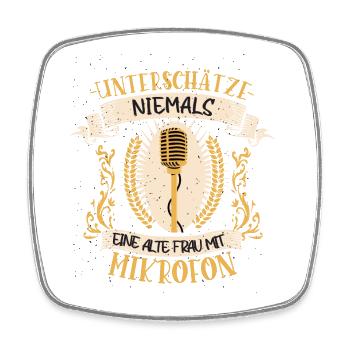 Sängerin Musikerin Singen Mikrofon Geschenk - Viereckiger Kühlschrankmagnet - Weiß - Vorne