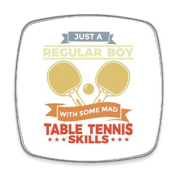Ping Pong Boy - Square fridge magnet - white - Front