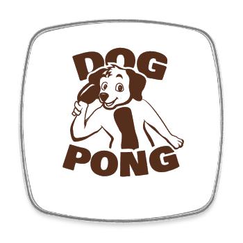 Dogs Ping Pong - Square fridge magnet - white - Front