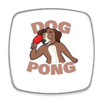 Ping Pong Dog - Square fridge magnet - white - Front