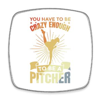 Pitcher - Viereckiger Kühlschrankmagnet - Weiß - Vorne