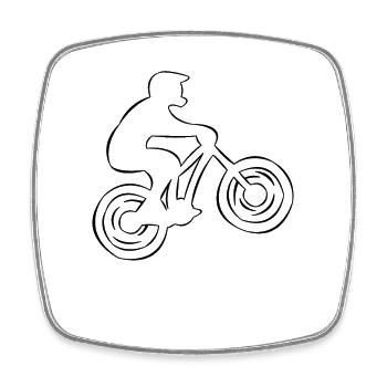Mountain Bike Motocross Rider - Square fridge magnet - white - Front