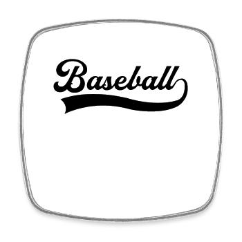 Base-ball - Magnet carré - blanc - Devant