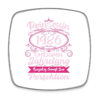 Prinzessin seit 1986 Geburtstag 1986 - Viereckiger Kühlschrankmagnet - Weiß - Vorne