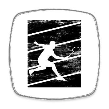 Badminton players - Square fridge magnet - white - Front