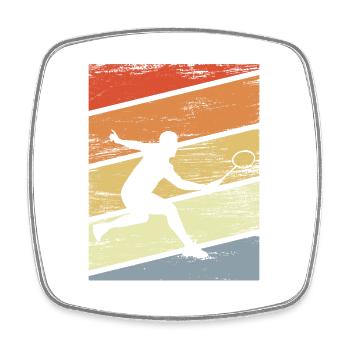 Vintage Badminton Spieler - Viereckiger Kühlschrankmagnet - Weiß - Vorne
