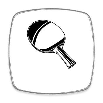 Ping Pong Racket Sketch - Square fridge magnet - white - Front