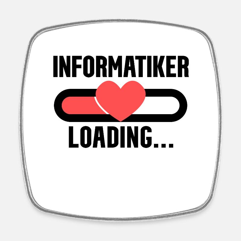 Informatiker Loading - Viereckiger Kühlschrankmagnet - Weiß