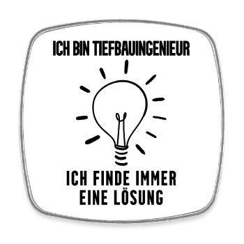 Tiefbauingenieur Geschenk - Viereckiger Kühlschrankmagnet - Weiß - Vorne