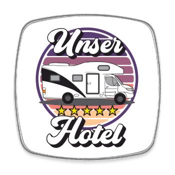 Campingplatzimpressionen: Wohnmobil Design - Viereckiger Kühlschrankmagnet - Weiß - Vorne
