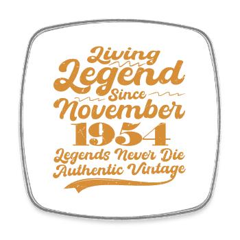 Once upon a time there was a legend. November 1954 Birth - Square fridge magnet - white - Front