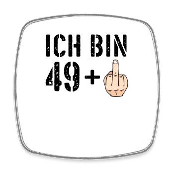Ich bin 49 plus eins + 1 - 50. Geburtstag - Ü50 - Viereckiger Kühlschrankmagnet - Weiß - Vorne