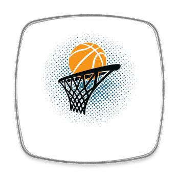 Basketball Basketballer - Viereckiger Kühlschrankmagnet - Weiß - Vorne
