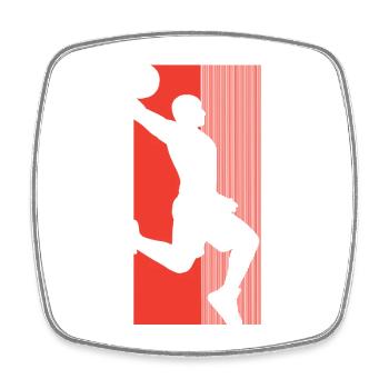 Basketball Basketballer - Viereckiger Kühlschrankmagnet - Weiß - Vorne