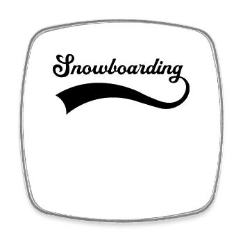 Snowboarding Schriftzug - Viereckiger Kühlschrankmagnet - Weiß - Vorne